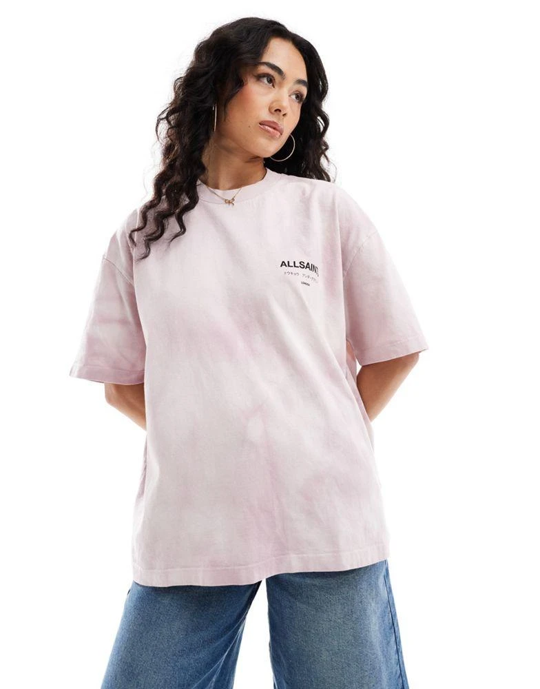 ALL SAINTS AllSaints Underground oversized t-shirt in lilac tie dye exclusive to asos 4