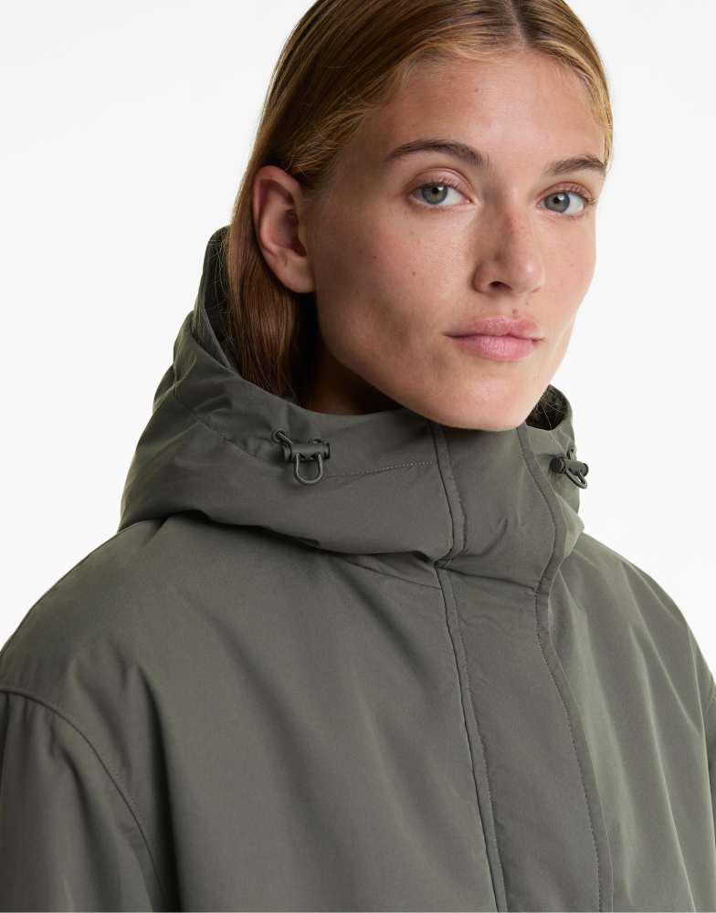 OYSHO Fellex® aerogel 10k waterproof long padded jacket in dark