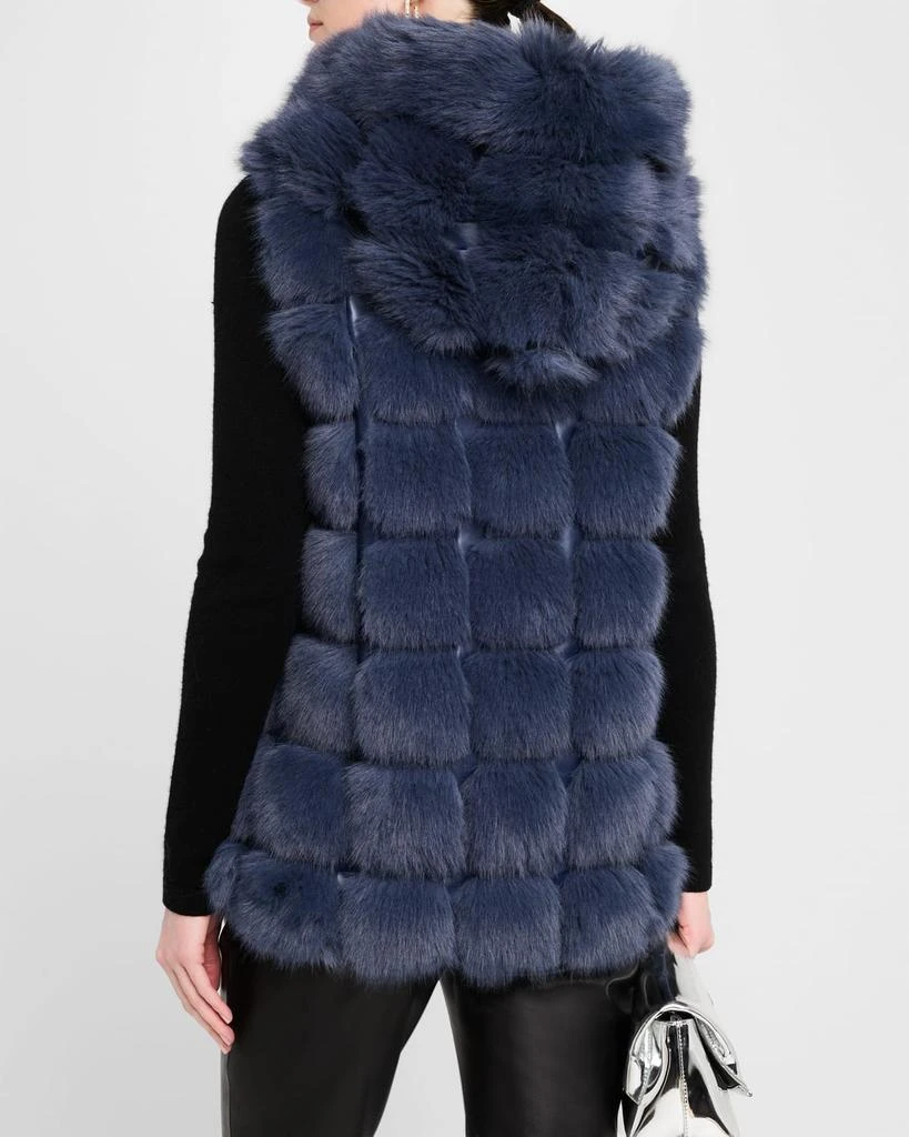 Adrienne Landau The Adrienne Faux Fur Hooded Vest 3