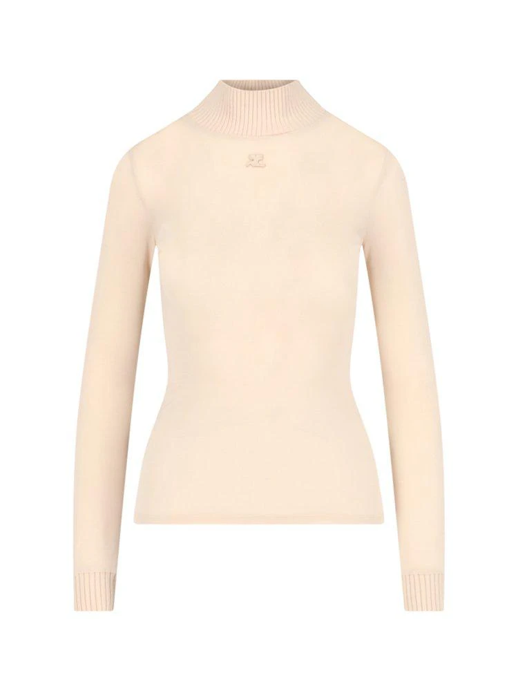 Courrèges Courrèges Logo Embroidered High Neck Jumper 1