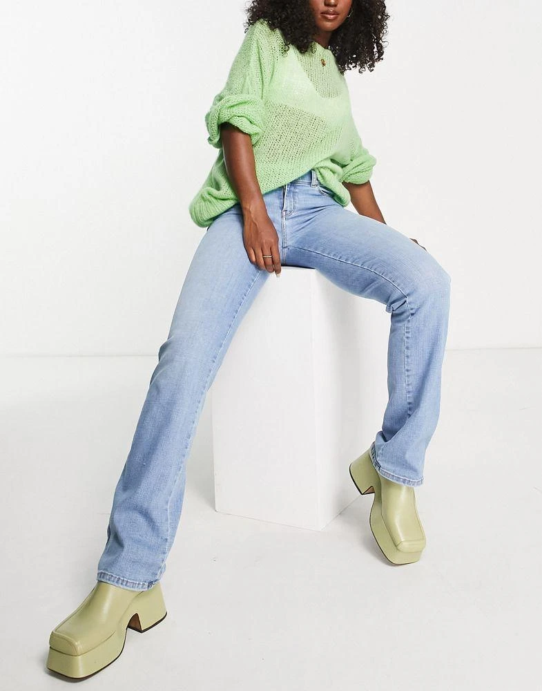 Dr Denim Dr Denim Dixy straight leg low rise jeans in light blue wash 1