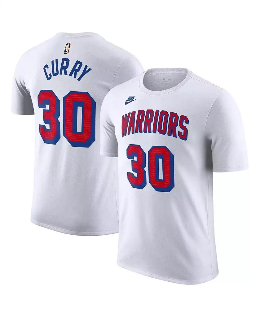 NIKE Men's Stephen Curry White Golden State Warriors Classic Edition Name Number T-Shirt 1