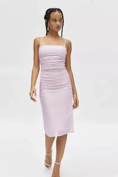 AFRM AFRM Miranda Illusion Mesh Shirred Bodycon Midi Dress 1