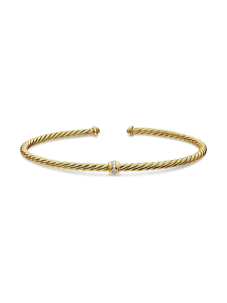 David Yurman Micro Cablespira Flex Center Station Bracelet in 18K Yellow Gold, 2.6MM 3