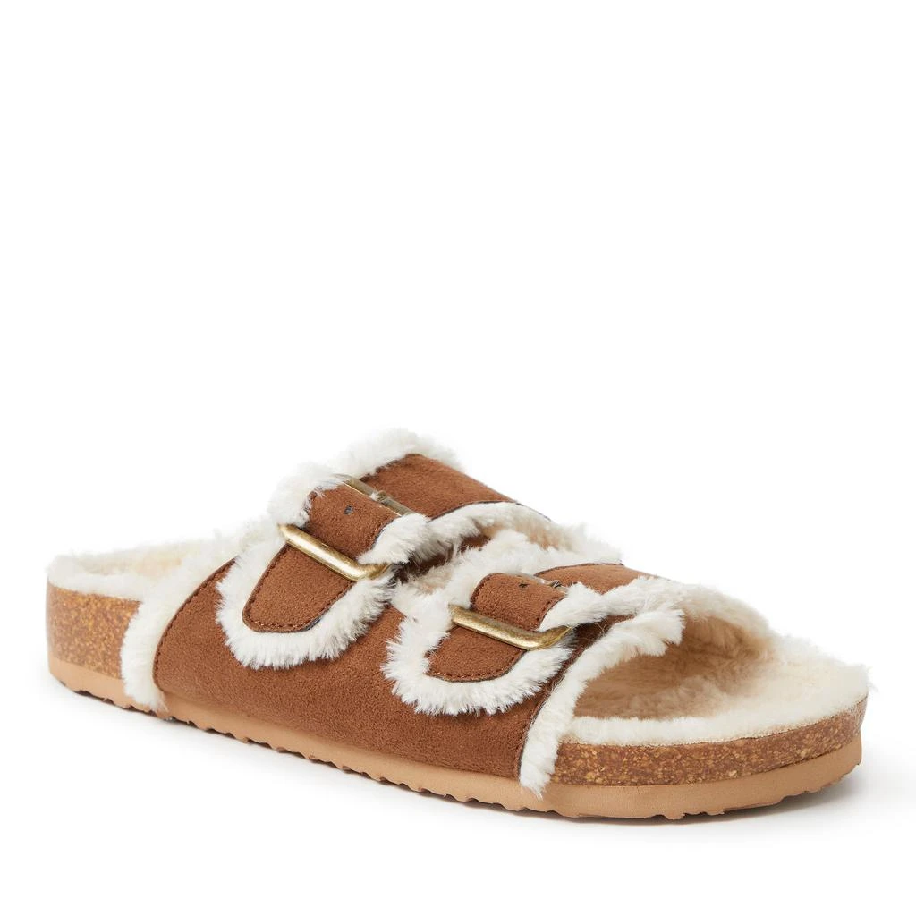 Dear Foams EZ Feet Women's Faux Suede Double Buckle Slide Sandal 6