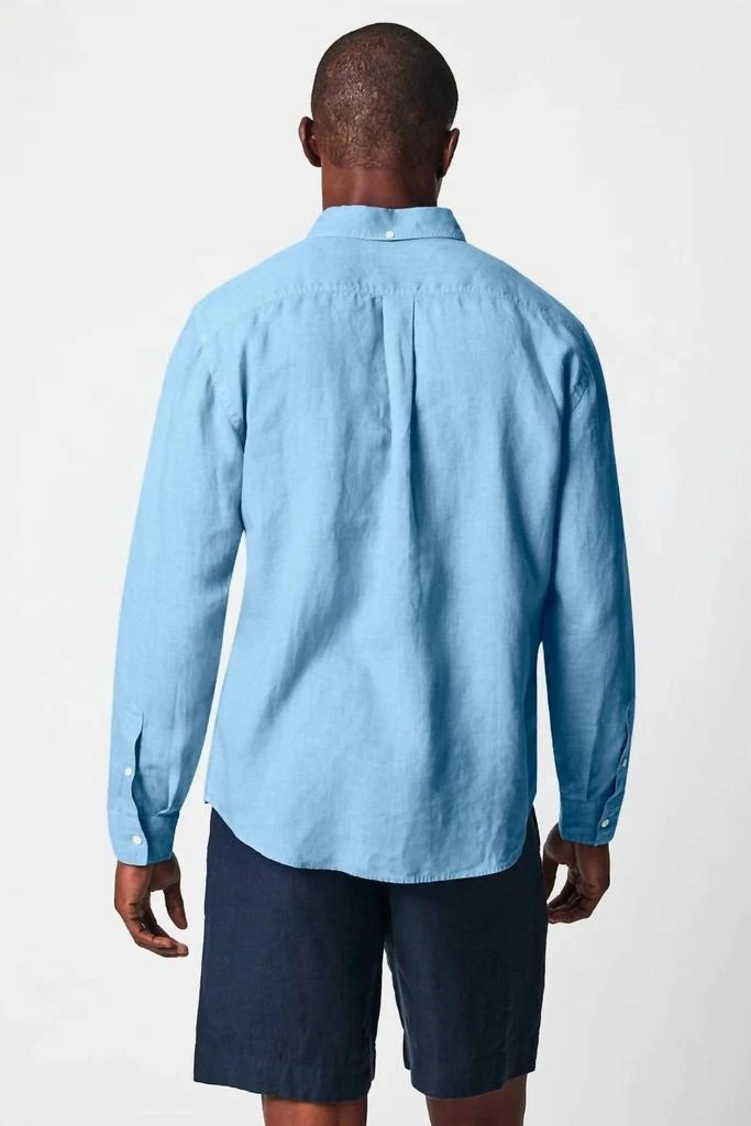 Billy Reid Men's Tuscumbia Linen Shirt Button Down In French Blue 2