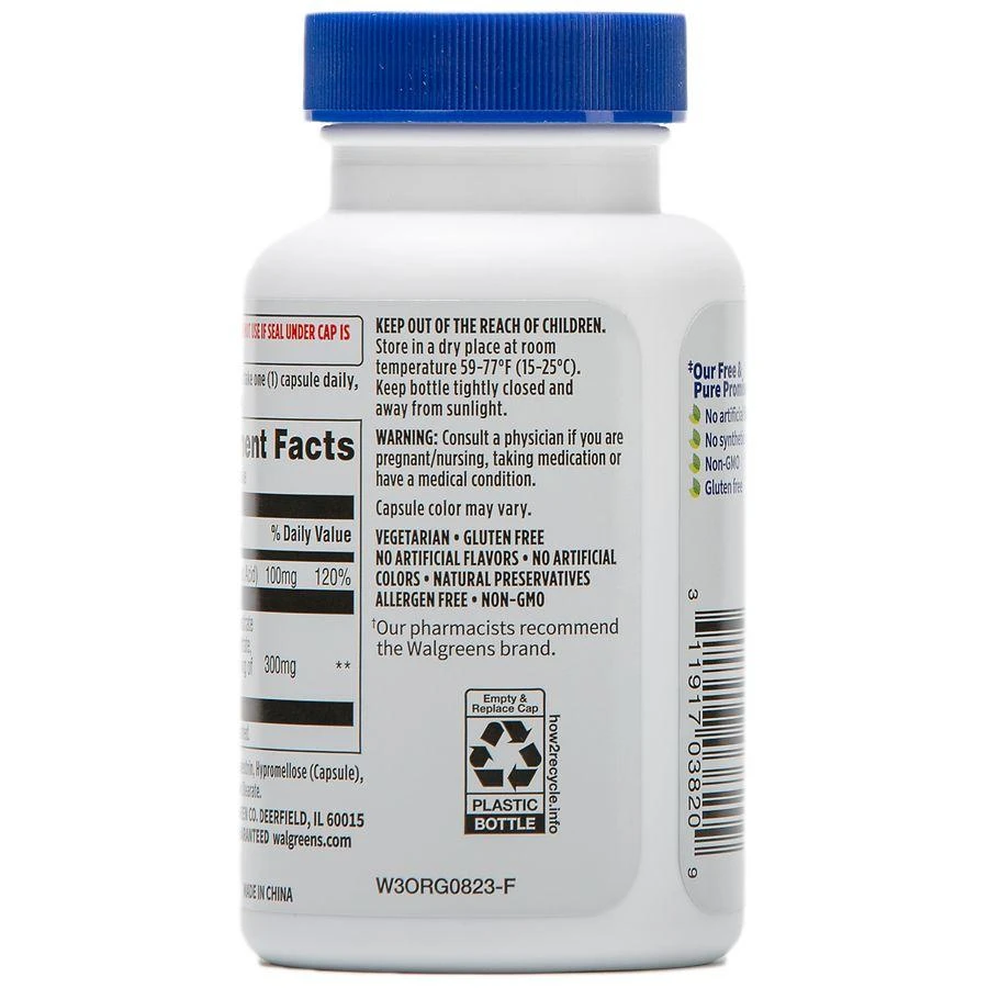 Walgreens Free & Pure Extra Strength Cranberry Supplement 300 mg Capsules for Urinary Tract Health 4