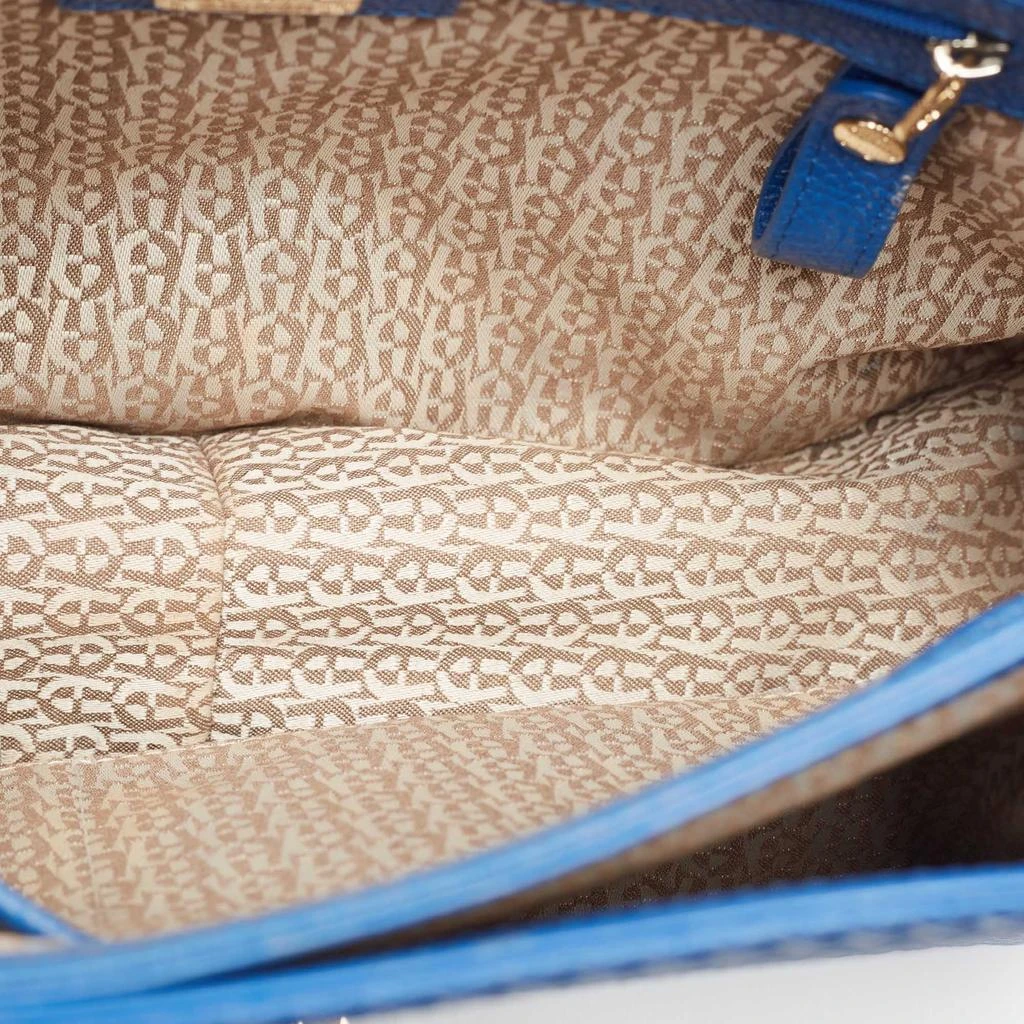 Aigner Aigner Blue Embossed Leather Genoveva M Top Handle Bag 10