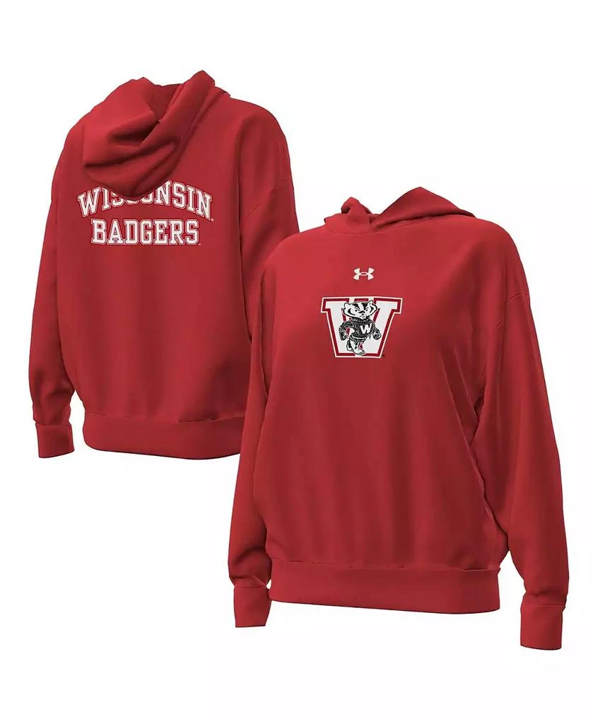 Under Armour Women's Red Wisconsin Badgers Throwback Hoodie 1