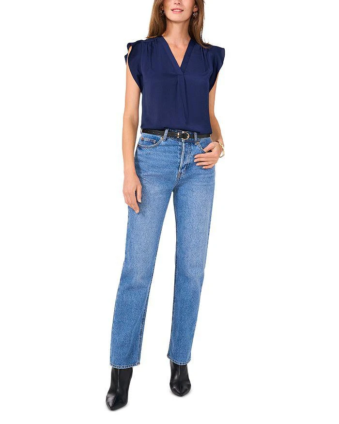 Vince Camuto V Neck Flutter Sleeve Top 3