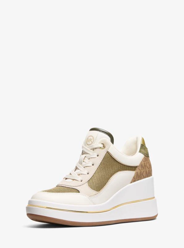 Michael Kors Emmy Mixed-Media Wedge Trainer 2