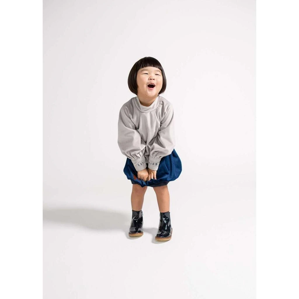 Omamimini Velvet Bubble Skirt with Foxes Embroidery 2
