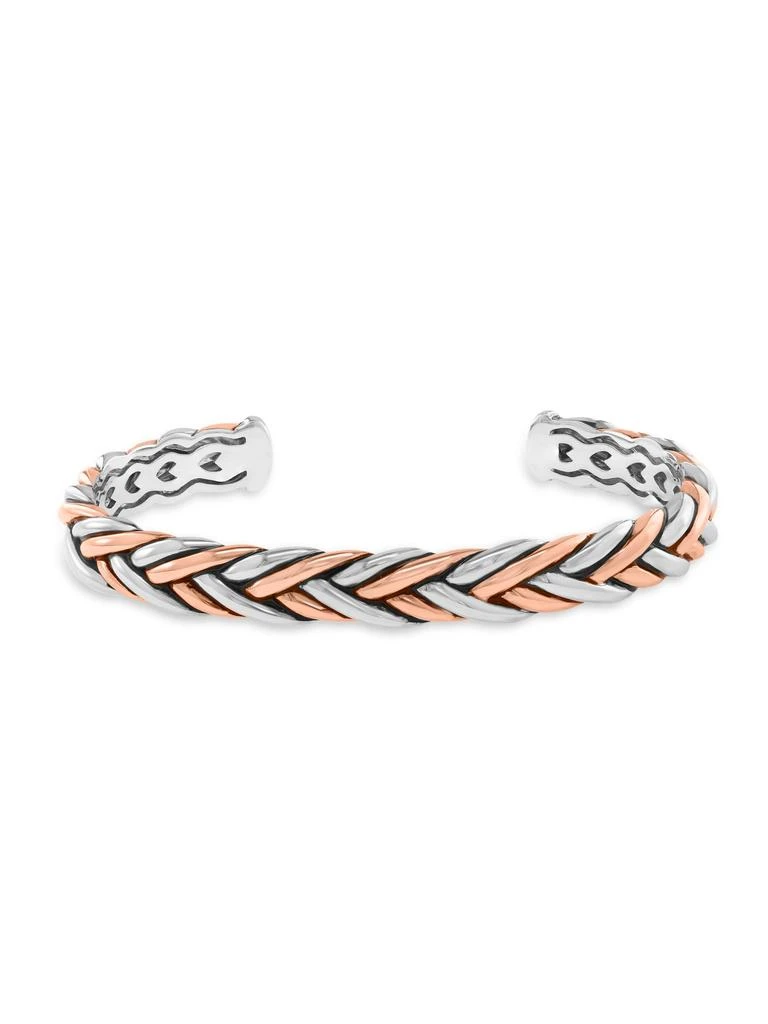 Effy Sterling Silver 
14K Rose Gold-Plated Braided Bangle