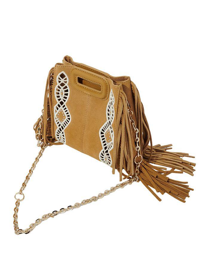 Maje M Mini Suede Fringed Bag