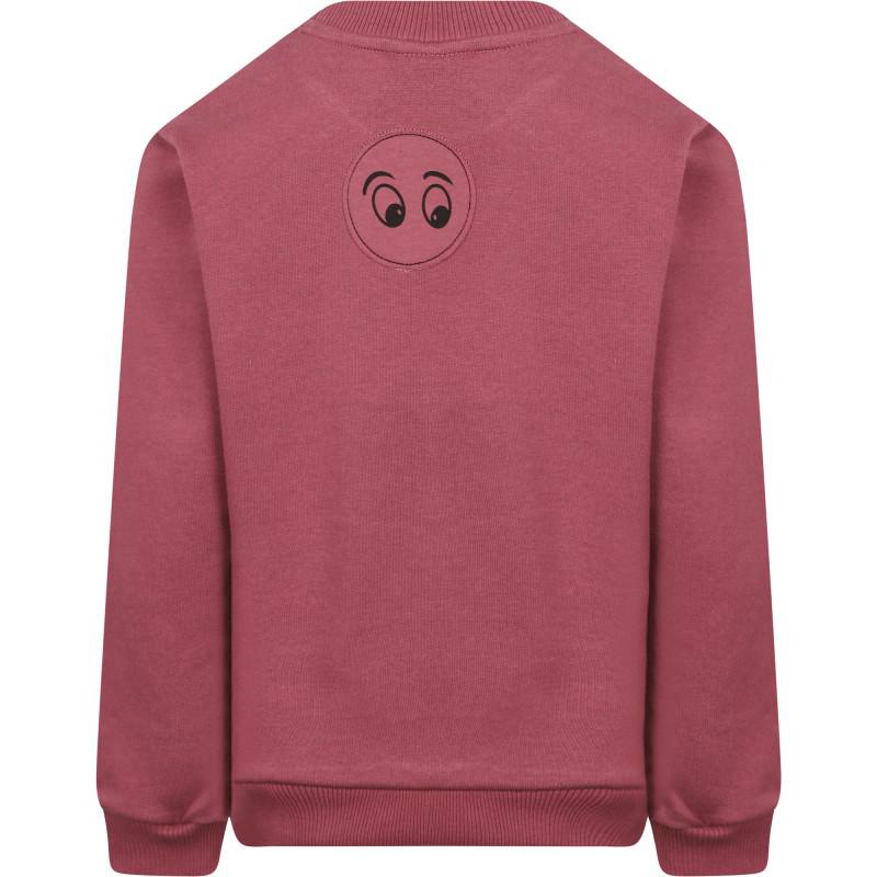 Loud Apparel Eyes print organic logo sweatshirt in maroon