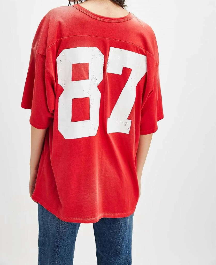 DAYDREAMER 87 Oversized Jersey Tee In Washed Red 2