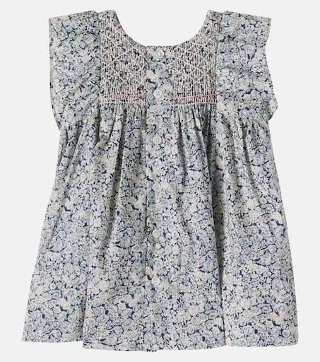 Bonpoint Baby Cadelili floral smocked cotton dress 2