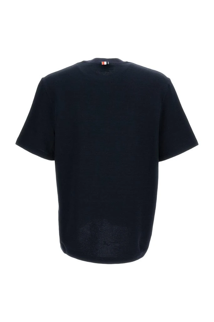 Thom Browne Crew Neck T-Shirt with Embroidered Pocket 2