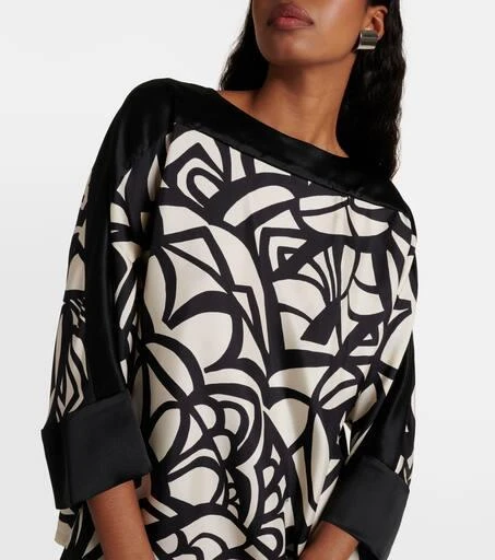 Max Mara Quaglia printed silk satin top 5