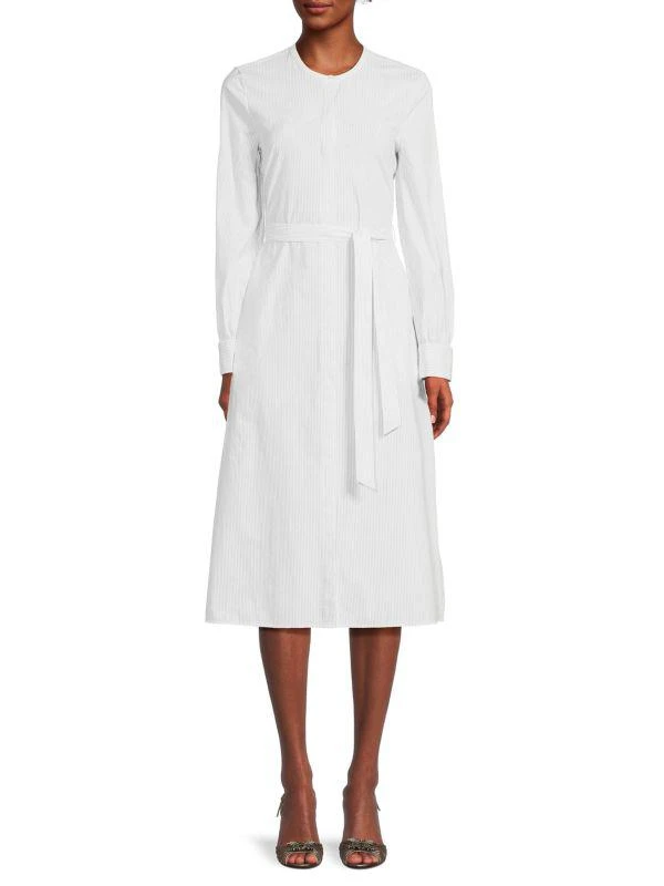 Theory Easy Striped Belted Shirtdress 1