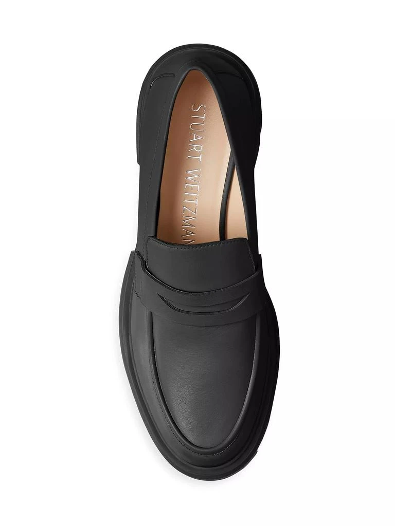 Stuart Weitzman Soho Leather Lug-Sole Penny Loafers 4