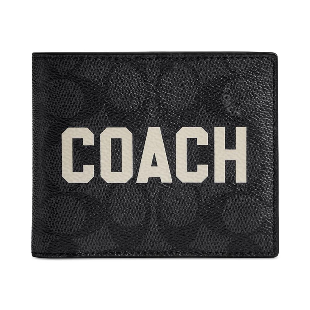 COACH Men's Signature Canvas Three-in-One Logo Wallet