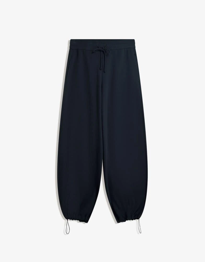 Bershka Bershka Plush barrel trousers with stoppers in navy 3