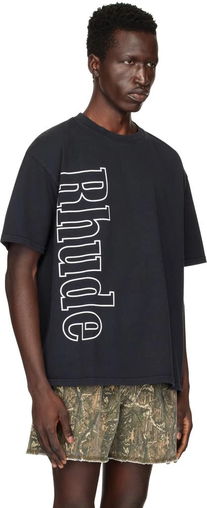 Rhude SSENSE Exclusive Black Side Logo T-Shirt 4