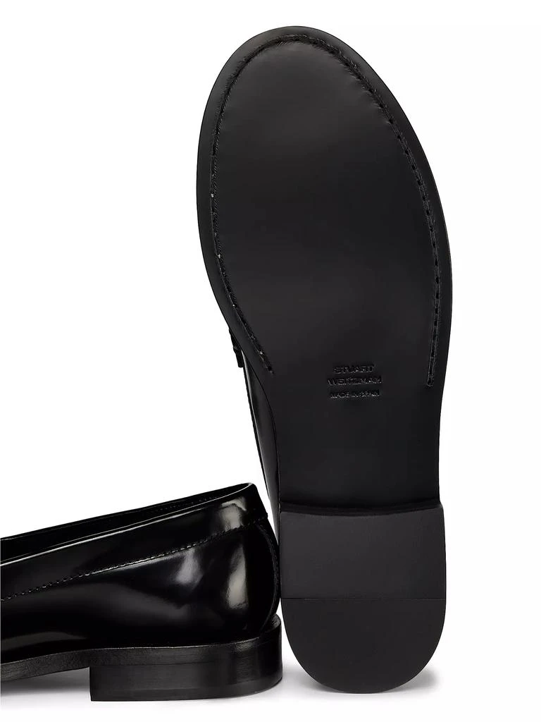 Stuart Weitzman Lottie Bow Leather Loafers 6
