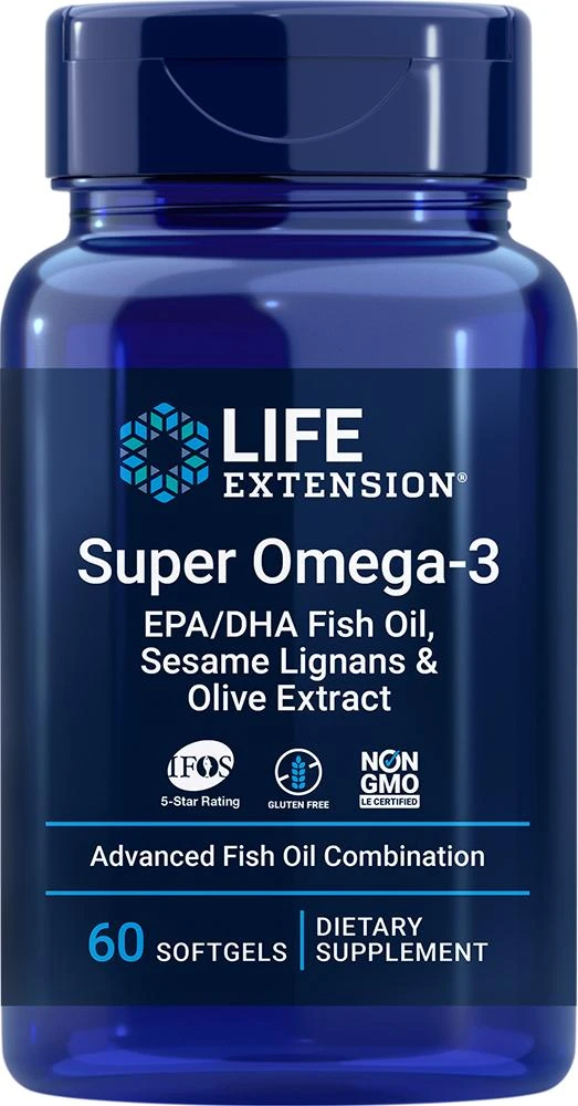 Life Extension Life Extension Super Omega-3 EPA/DHA Fish Oil, Sesame Lignans 
Olive Extract (60 softgels)