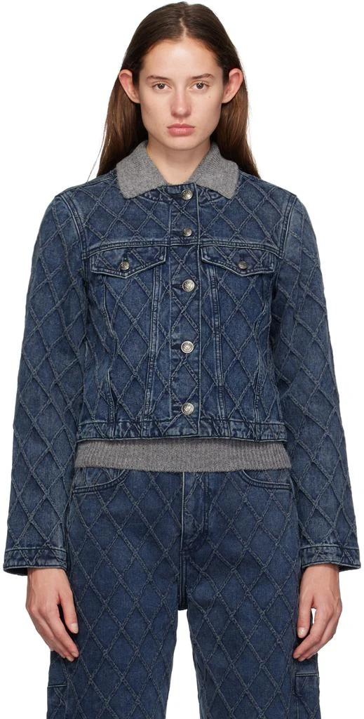 Rag & Bone Blue Cora Quilted Denim Jacket 1