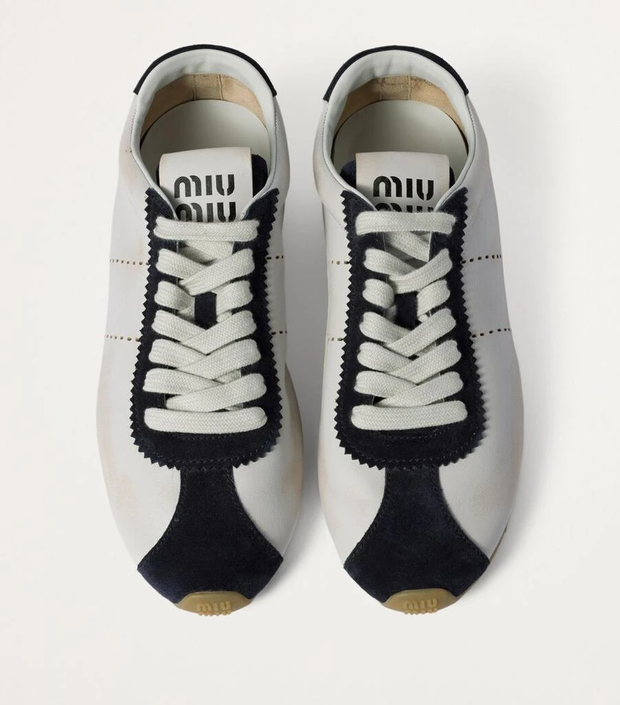 Miu Miu Leather-Suede Sneakers 3