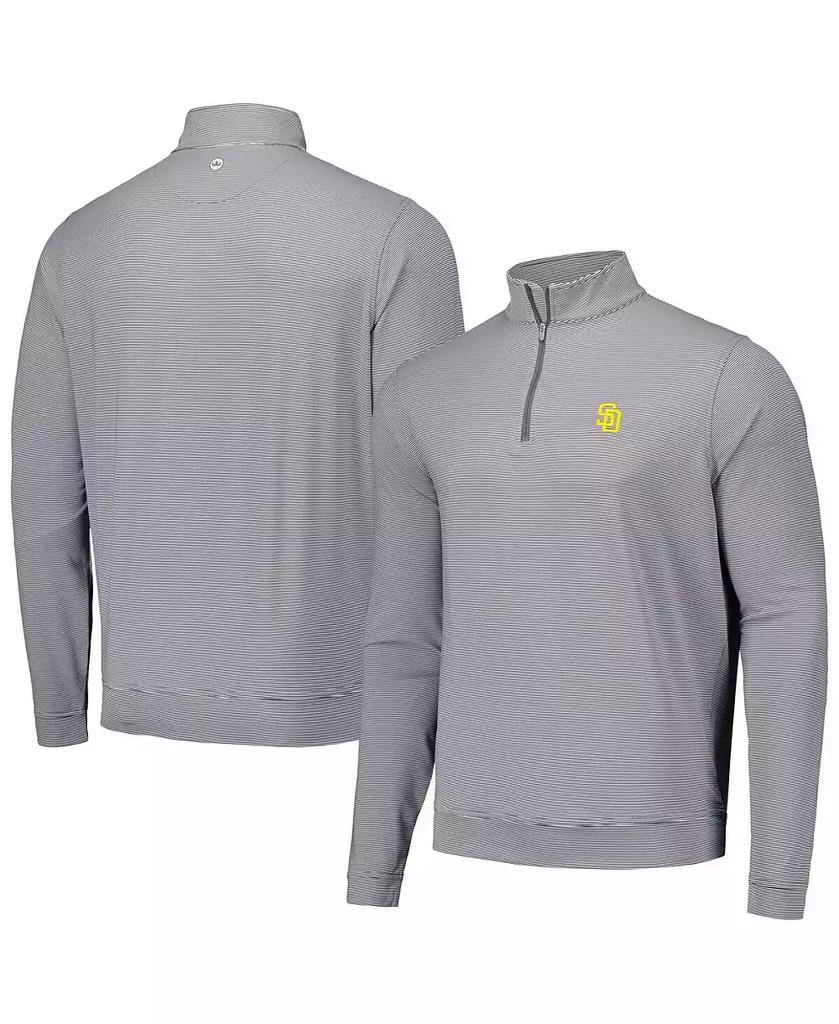 Peter Millar Men's Gray San Diego Padres Perth Sugar Stripe Performance Quarter-Zip Top