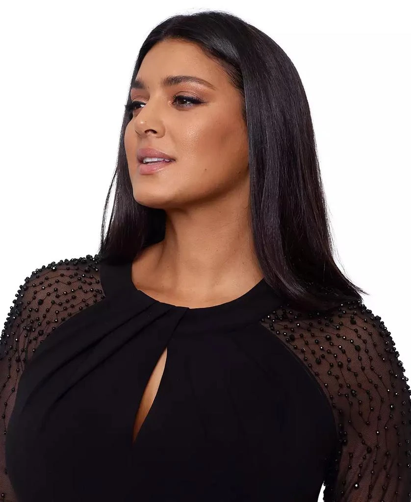 Betsy & Adam Betsy & Adam Plus Size Embellished-Sleeve Bodycon Dress 5