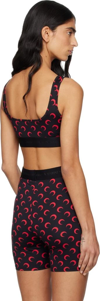 MARINE SERRE SSENSE Exclusive Black Recycled Moon Jersey Sport Bra 3