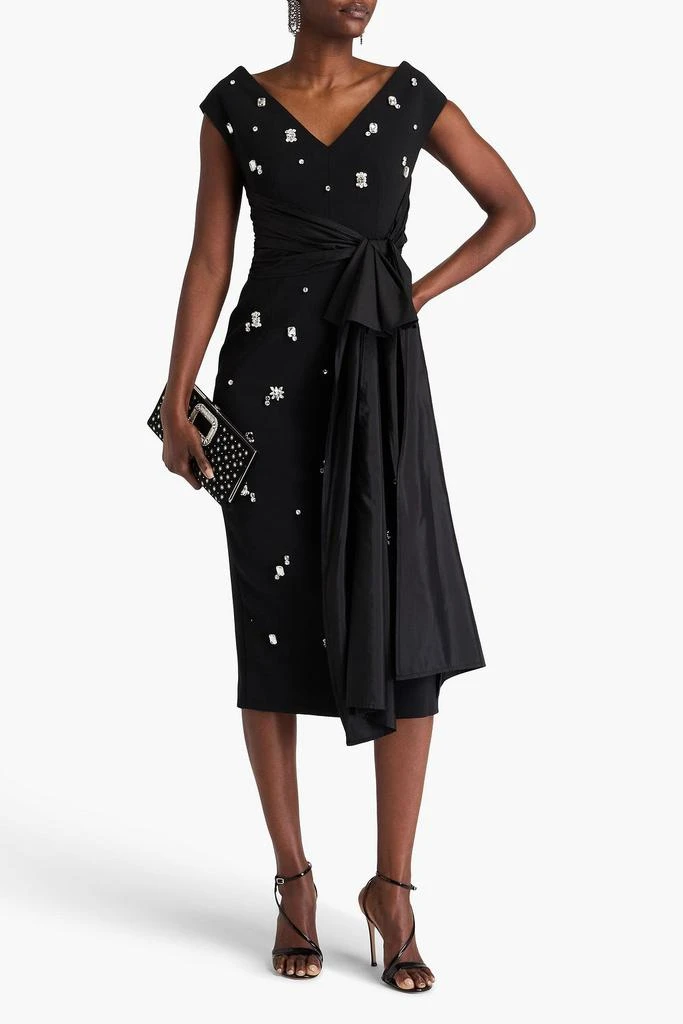 Huishan Zhang Kinsley crystal-embellished crepe midi dress 2