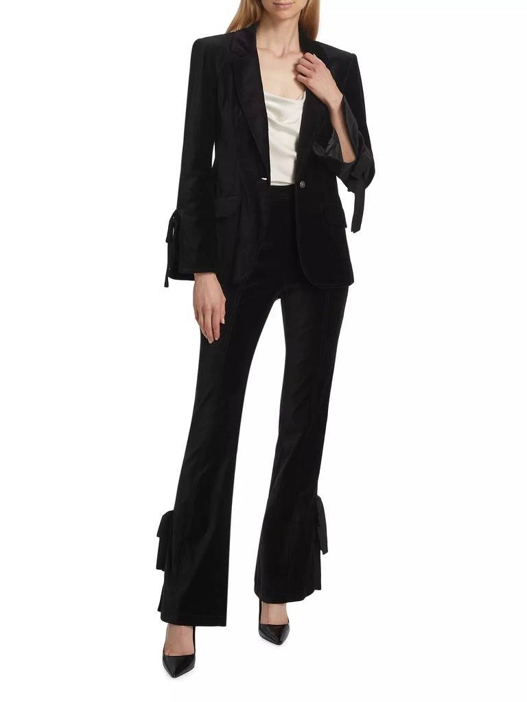 Cinq à Sept Lou Bow-Detailed Velvet Blazer 2