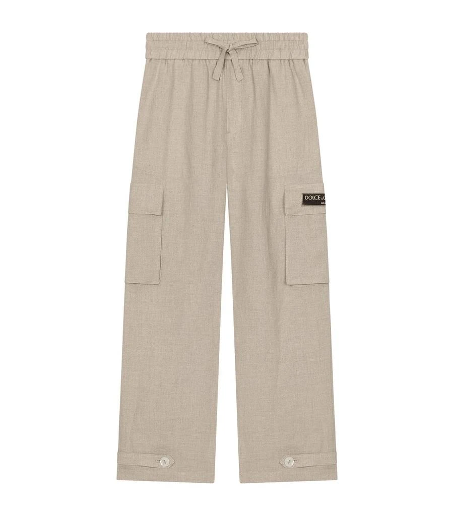 Dolce 
Gabbana Linen Logo-Patch Trousers (8-12+ Years) 1