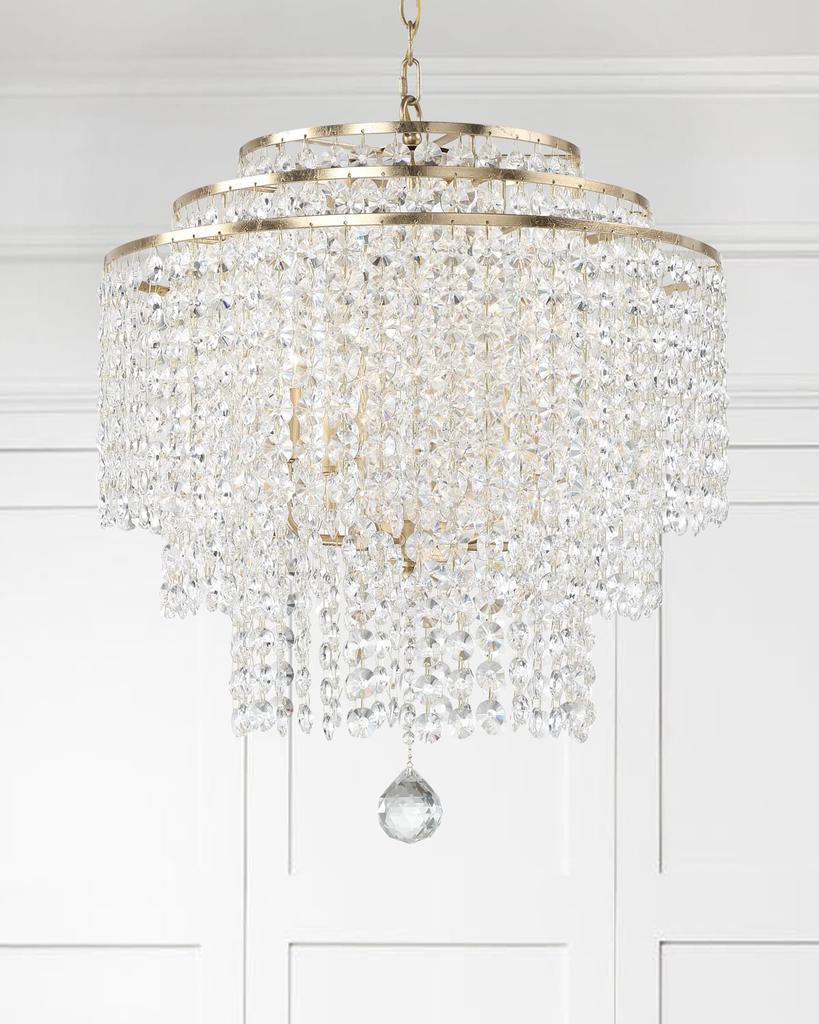 Crystorama Gabrielle 6-Light Antique Gold Chandelier