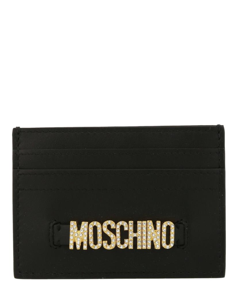 Moschino Crystal-Logo Lettering Card Holder