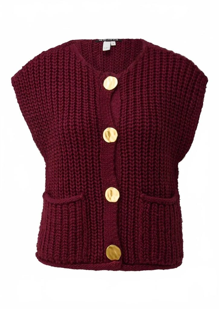 eesome Chunky Knit Sweater Vest In Wine 4