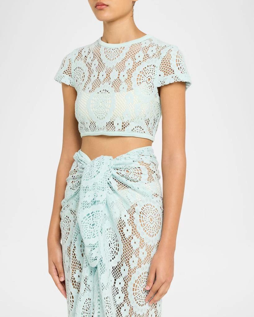 SIMKHAI Lidie Open-Knit Crop Top 4