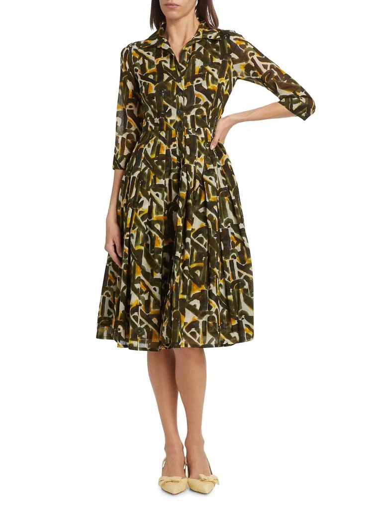 SAMANTHA SUNG Audrey Dot Cotton Shirtdress 8