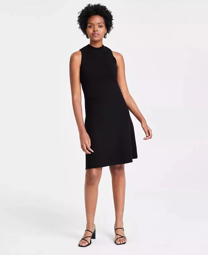 Bar III Women's Milano Mock-Neck Sleeveless Sweater Dress, Created for Macy’s 1