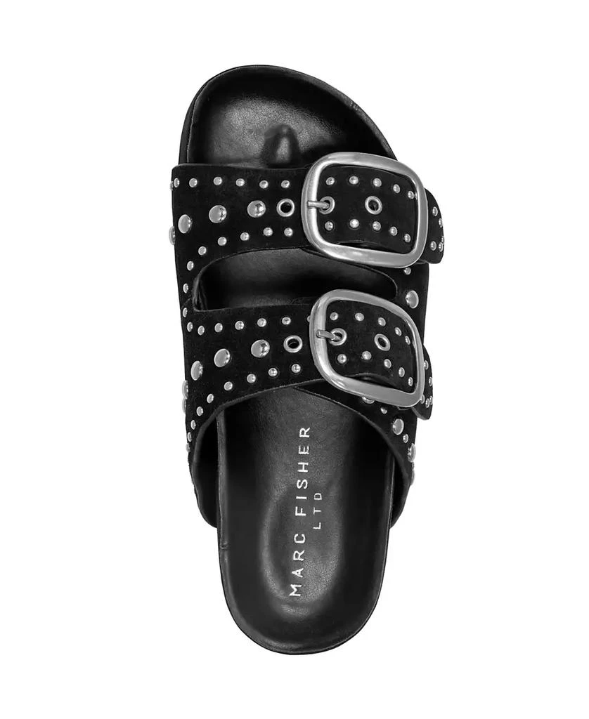 Marc Fisher Women's Sayge Studded Double Band Flatform Sandals 4