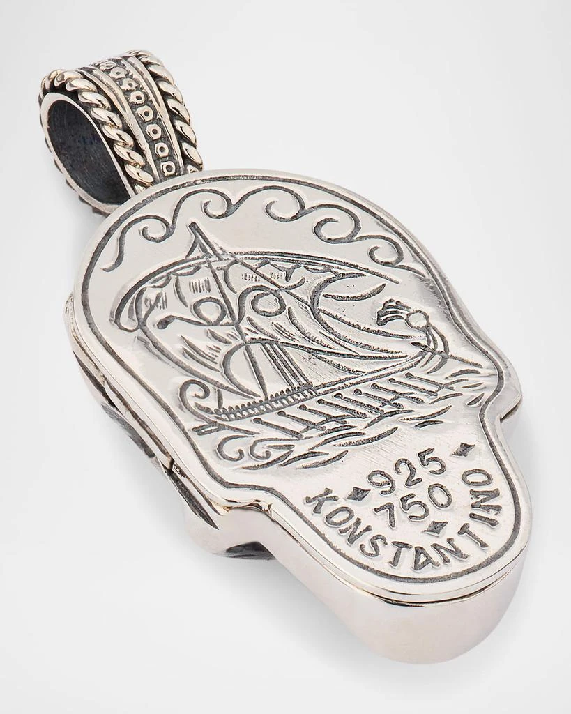 Konstantino Men
s Hydra Sterling Silver and 18K Gold Skull Pendant 5