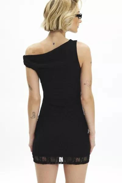 Urban Outfitters UO Up All Night Asymmetric Off-The-Shoulder Lace Mini Dress 4