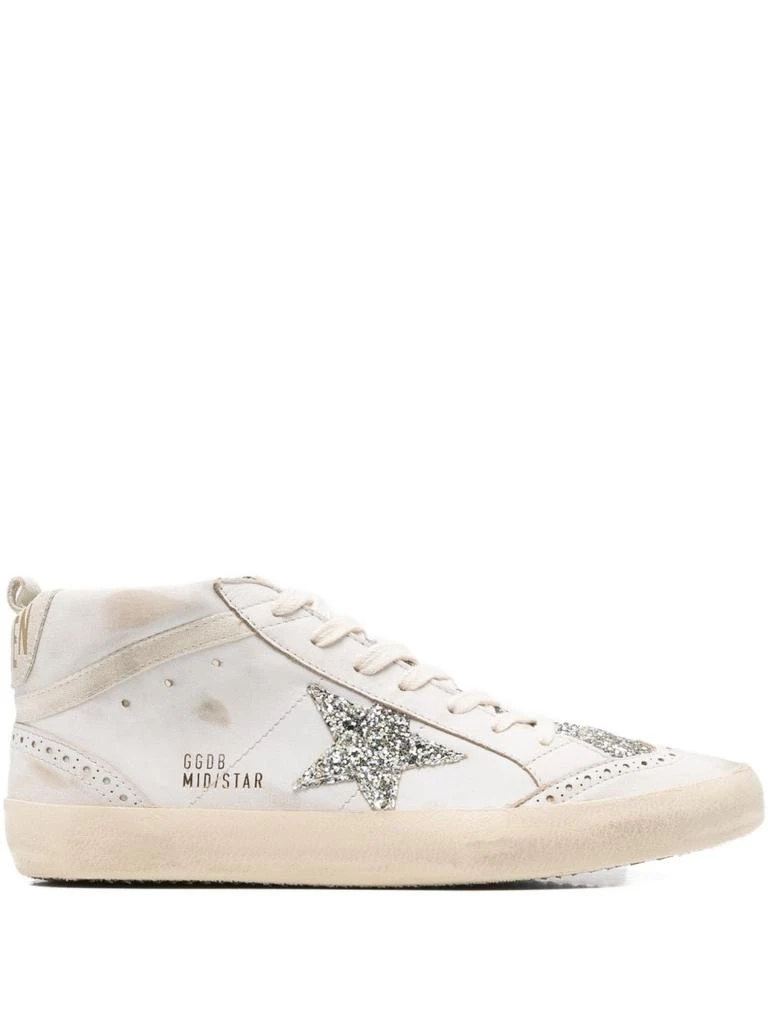 Golden Goose Mid-Top Sneakers with Glitter Star