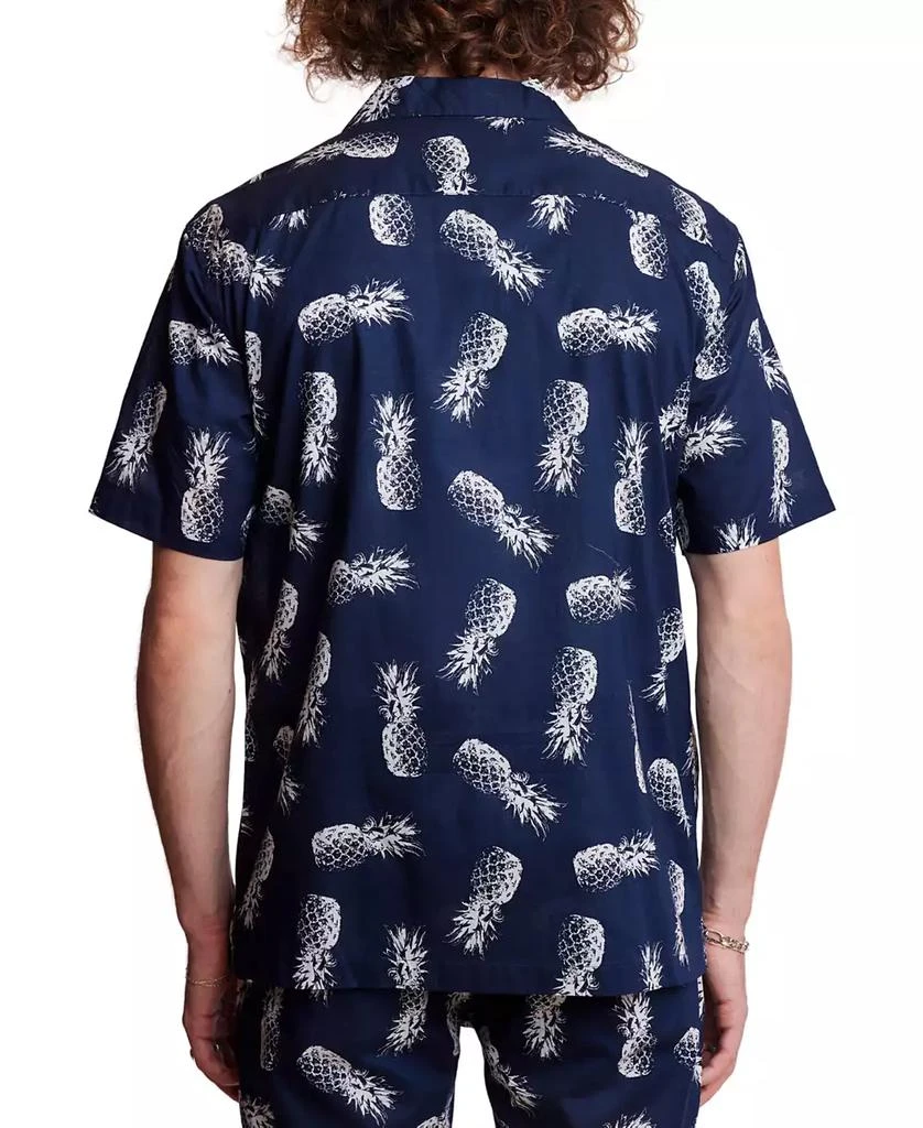 Paisley & Gray Men's Slim Fit Short Sleeve Pineapple Print Button Front Camp Shirt 4