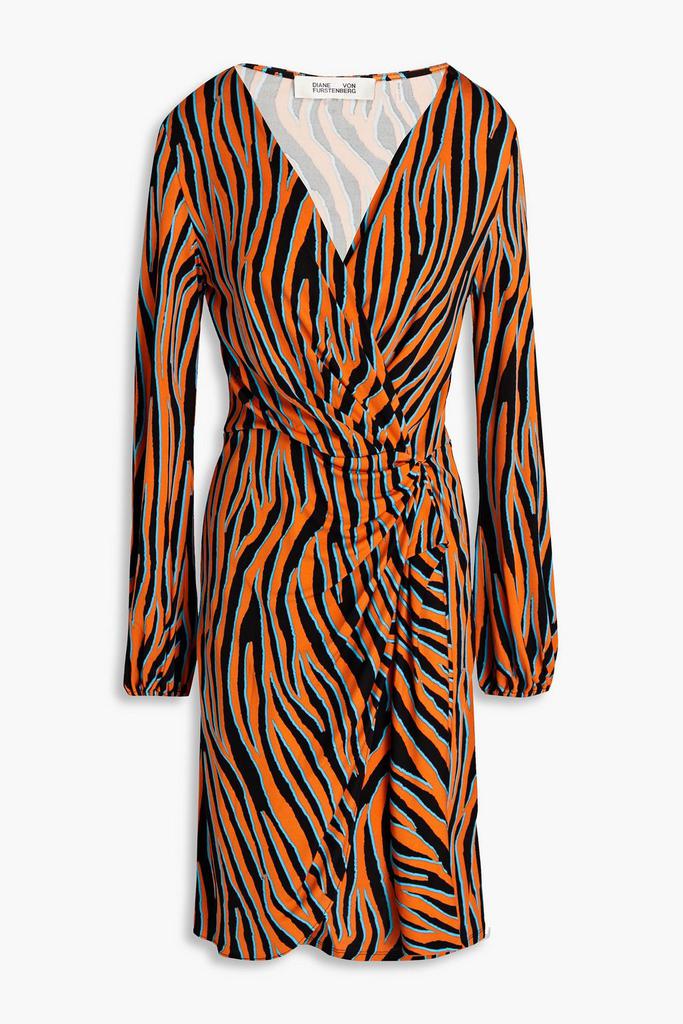 Diane von Furstenberg Toronto wrap-effect zebra-print jersey mini dress